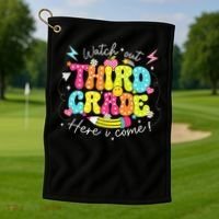 Back To School Watch Out Third Grade Here I Come Pencil Golf Towel thumb 1