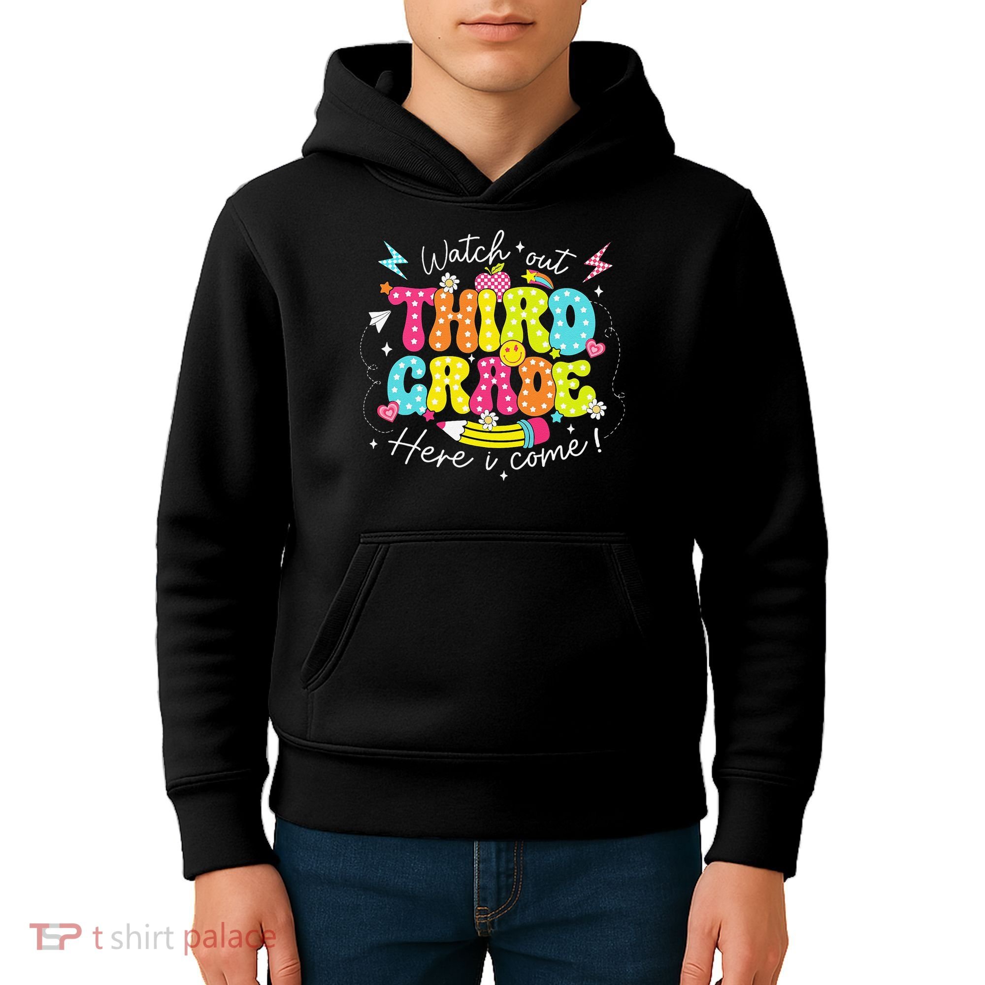 Back To School Watch Out Third Grade Here I Come Pencil Kids Hoodie