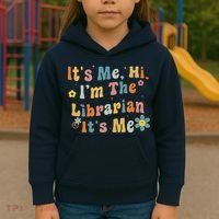 Back To School ItS Me Hi IM The Librarian Summer Reading Kids Hoodie thumb 3