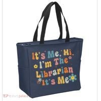 Back To School ItS Me Hi IM The Librarian Summer Reading Tote Bag thumb 2