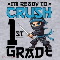 Back To School Im Ready To Crush 1St Grade Ninja First Day Gift Women's Sweatshirt thumb 2