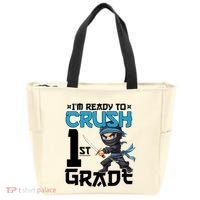 Back To School Im Ready To Crush 1St Grade Ninja First Day Gift Tote Bag thumb 0