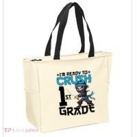 Back To School Im Ready To Crush 1St Grade Ninja First Day Gift Tote Bag thumb 2
