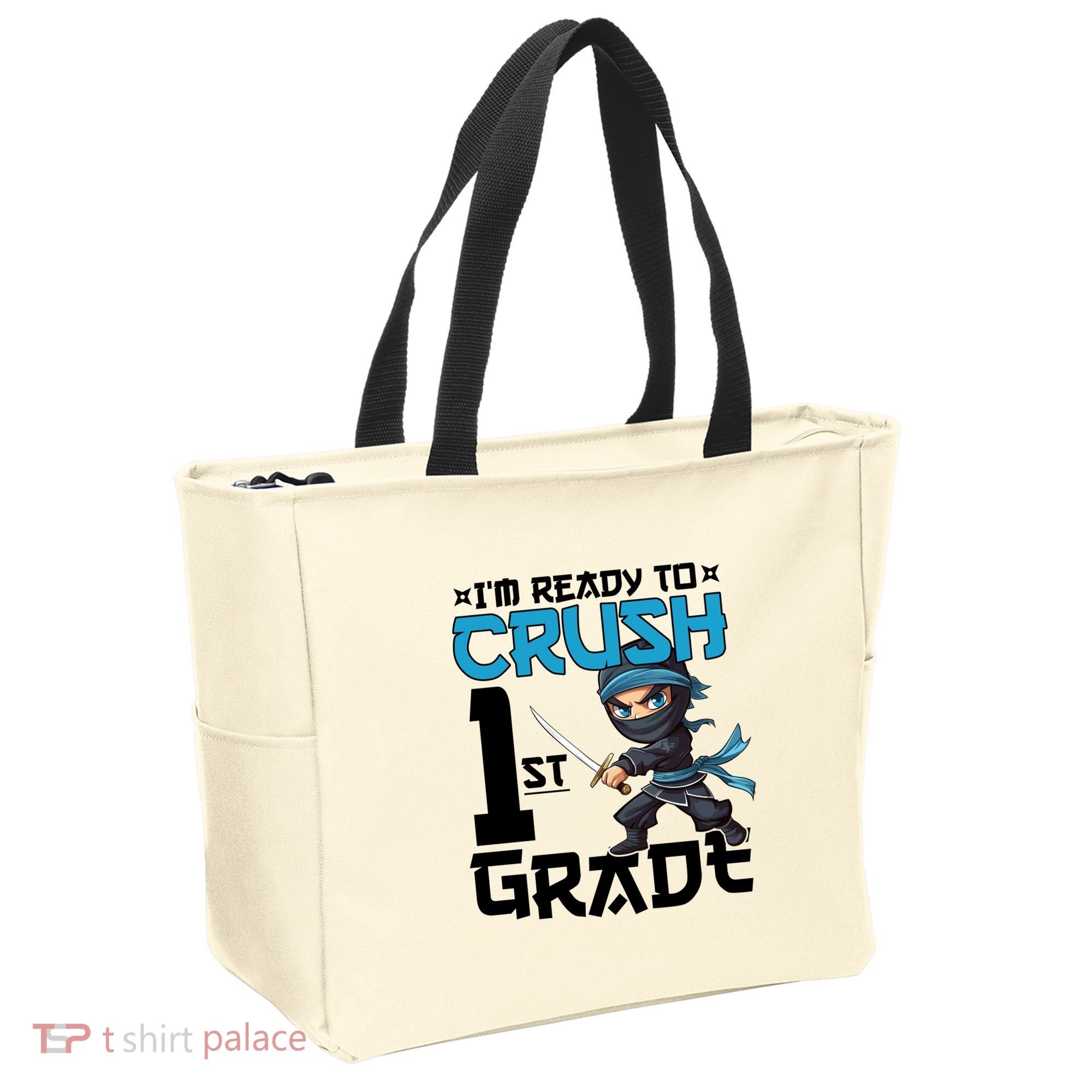 Back To School Im Ready To Crush 1St Grade Ninja First Day Gift Tote Bag