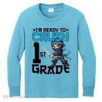 Back To School Im Ready To Crush 1St Grade Ninja First Day Gift Kids Long Sleeve Shirt thumb 0