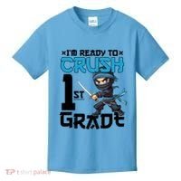 Back To School Im Ready To Crush 1St Grade Ninja First Day Gift Kids T-Shirt thumb 0