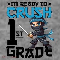 Back To School Im Ready To Crush 1St Grade Ninja First Day Gift Toddler Hoodie thumb 2