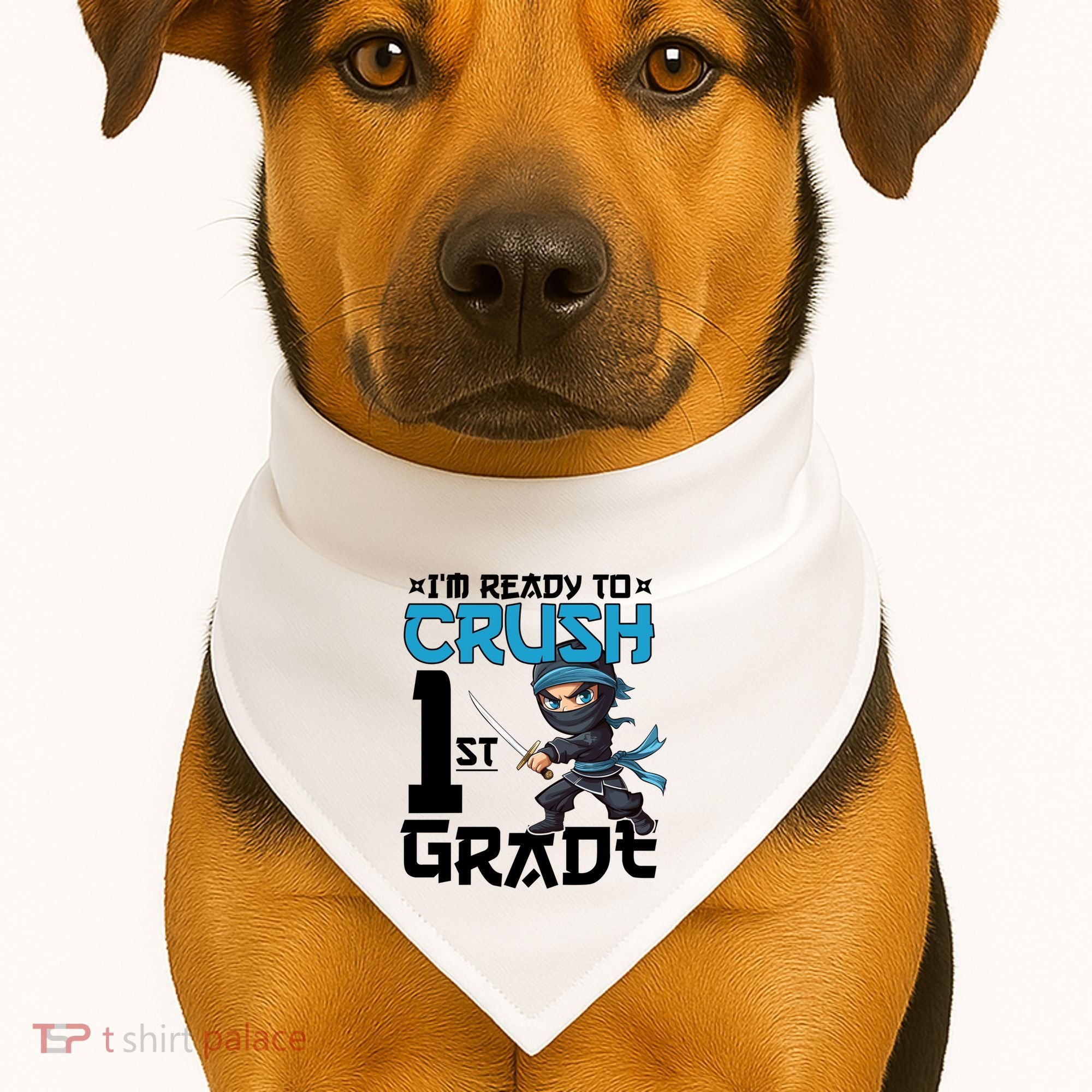 Back To School Im Ready To Crush 1St Grade Ninja First Day Gift USA-Made Doggie Bandana