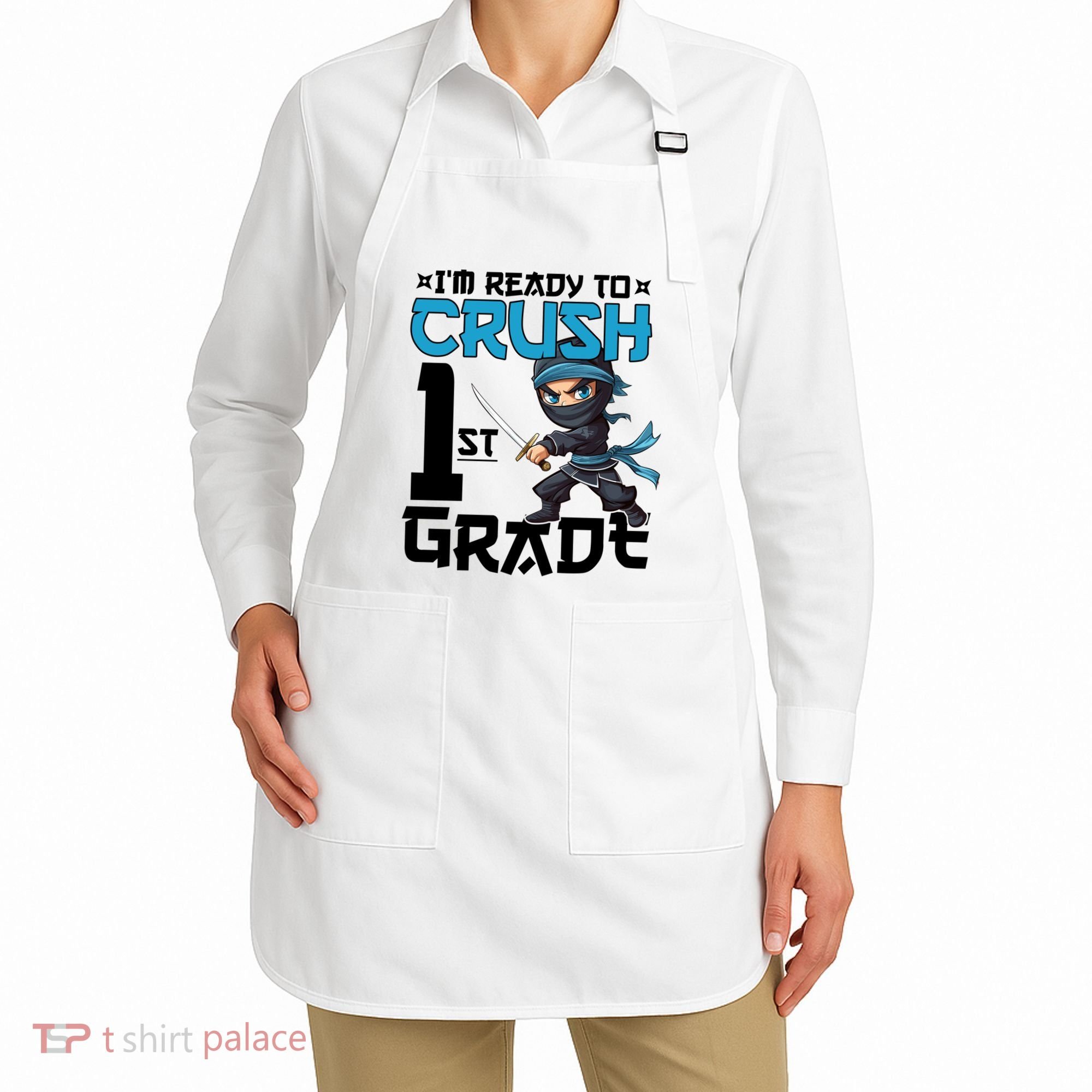 Back To School Im Ready To Crush 1St Grade Ninja First Day Gift Apron