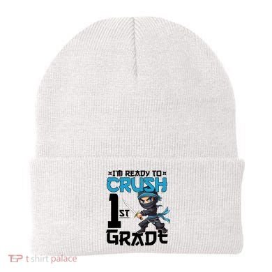 Back To School Im Ready To Crush 1St Grade Ninja First Day Gift Beanie