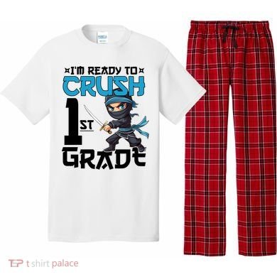 Back To School Im Ready To Crush 1St Grade Ninja First Day Gift Pajama Set