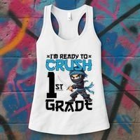Back To School Im Ready To Crush 1St Grade Ninja First Day Gift Women's Tank Top thumb 3