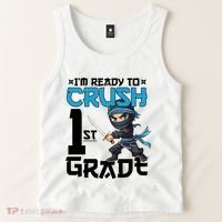 Back To School Im Ready To Crush 1St Grade Ninja First Day Gift Tank Top thumb 2