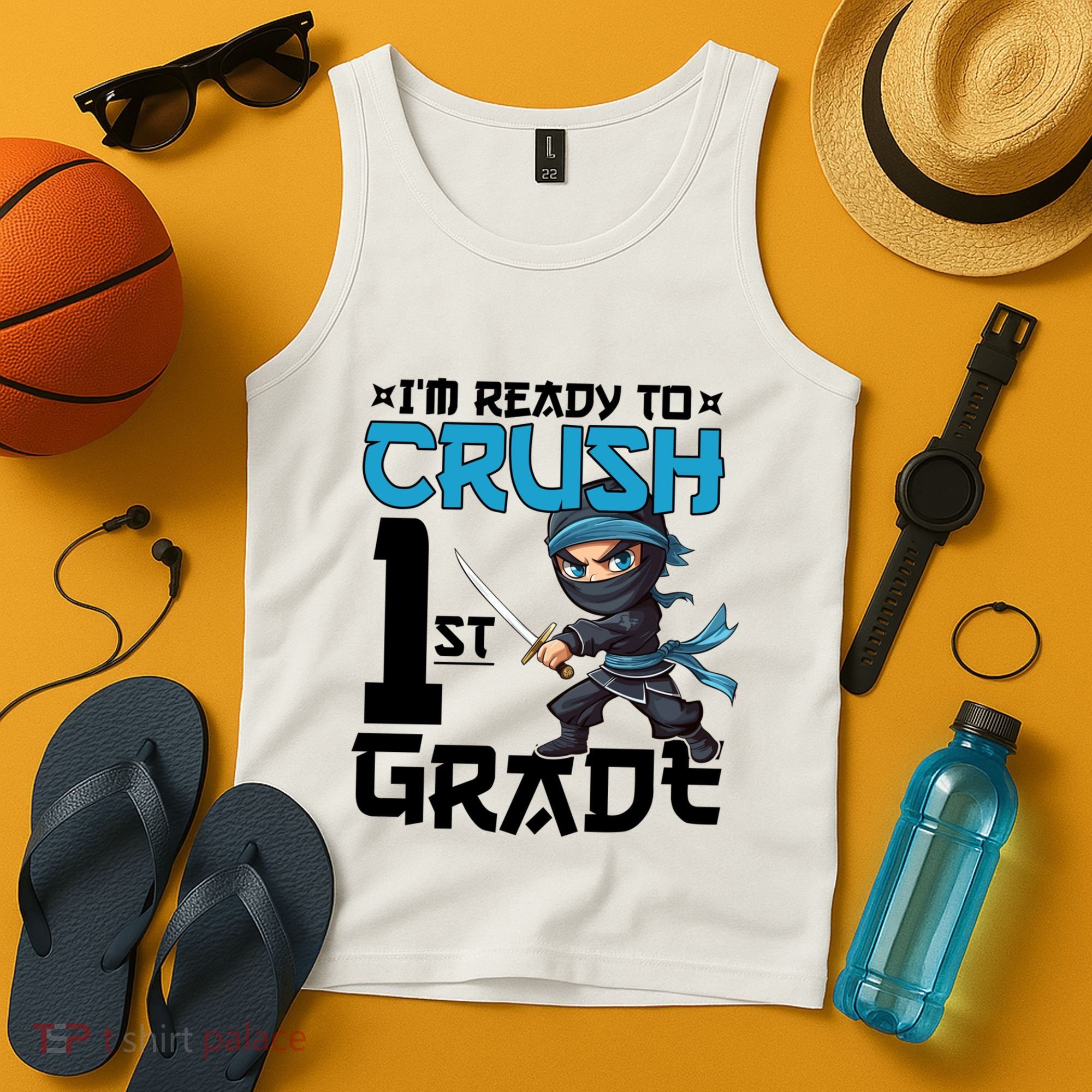 Back To School Im Ready To Crush 1St Grade Ninja First Day Gift Tank Top