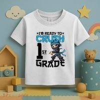 Back To School Im Ready To Crush 1St Grade Ninja First Day Gift Toddler T-Shirt thumb 3