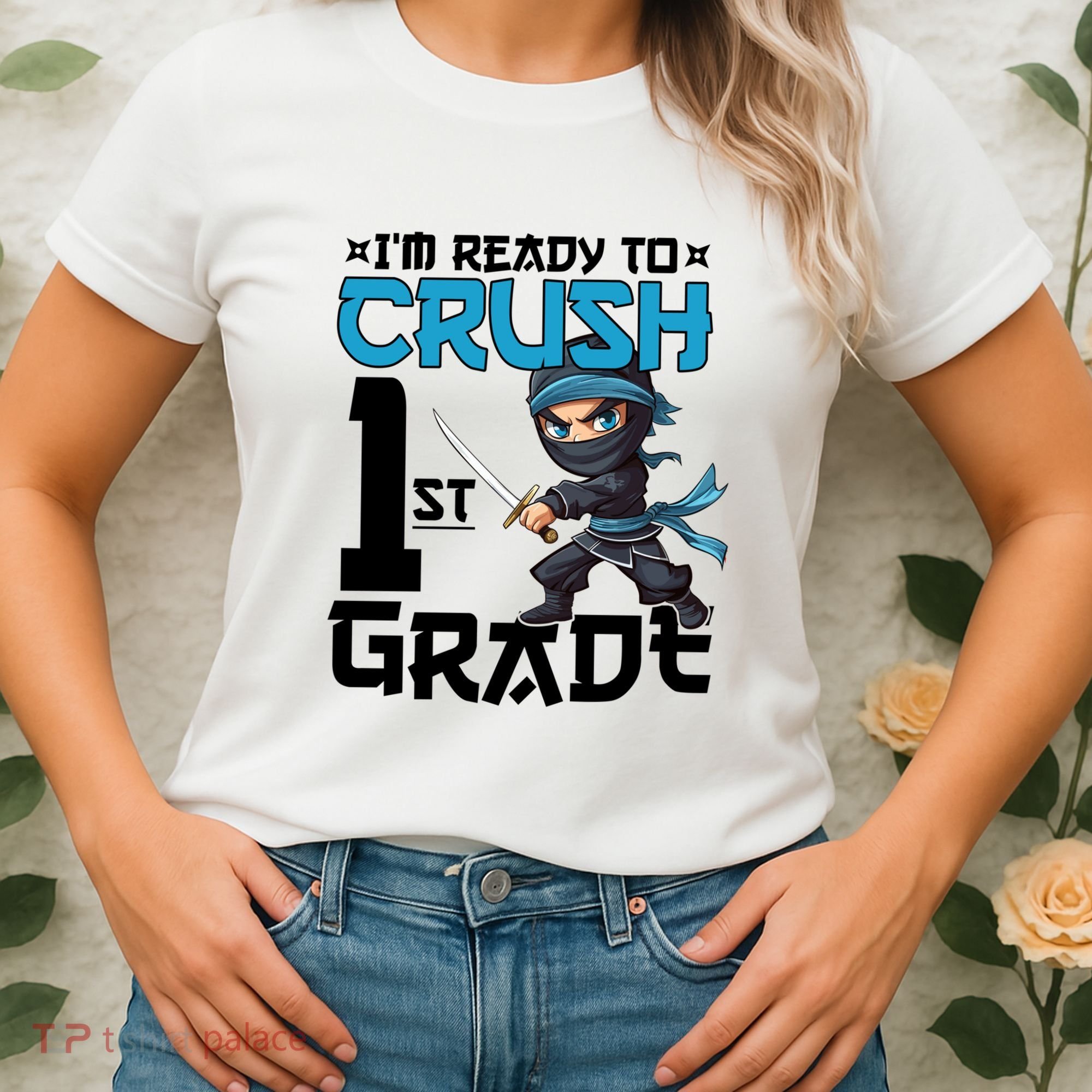 Back To School Im Ready To Crush 1St Grade Ninja First Day Gift Women's T-Shirt