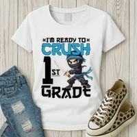 Back To School Im Ready To Crush 1St Grade Ninja First Day Gift Women's T-Shirt thumb 3