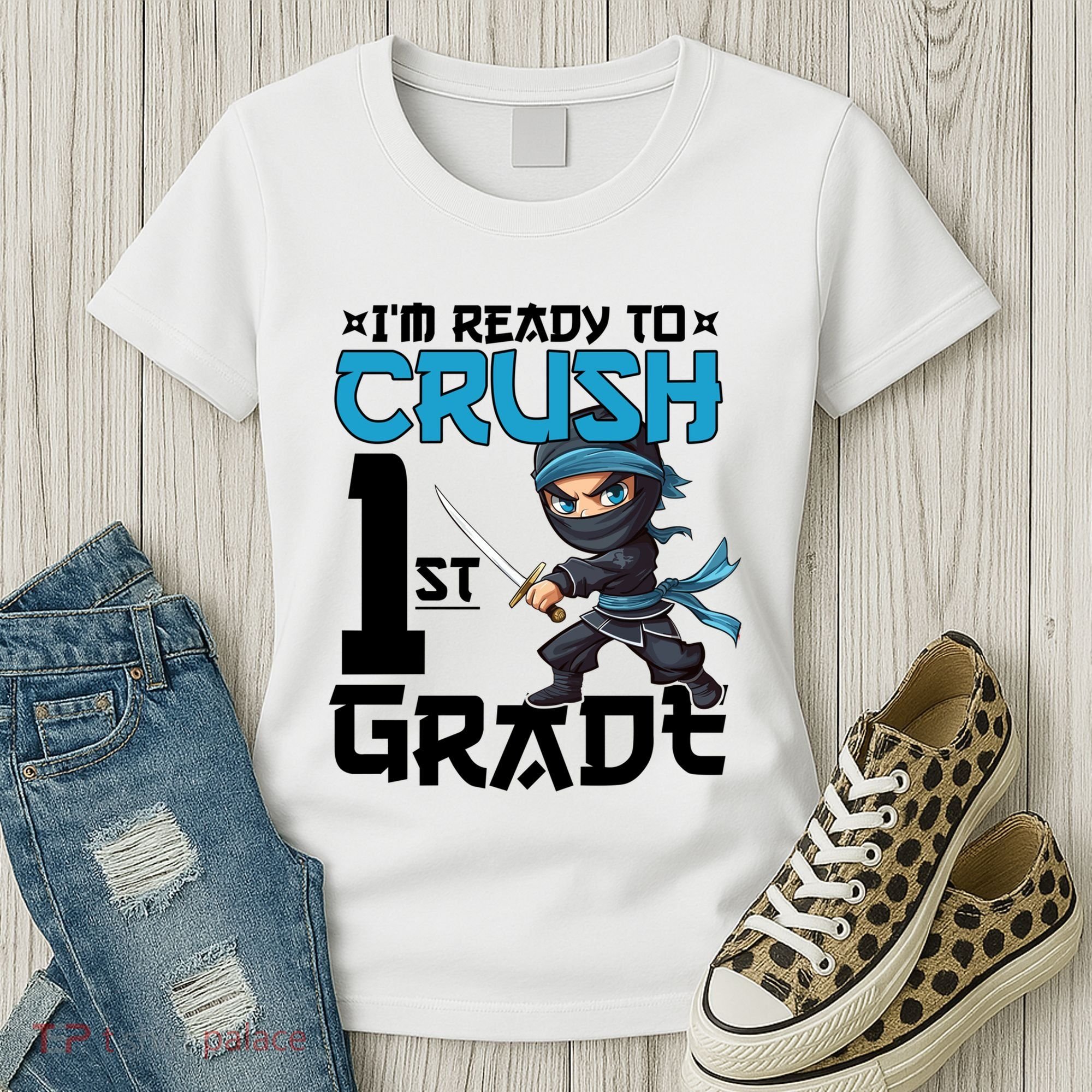 Back To School Im Ready To Crush 1St Grade Ninja First Day Gift Women's T-Shirt