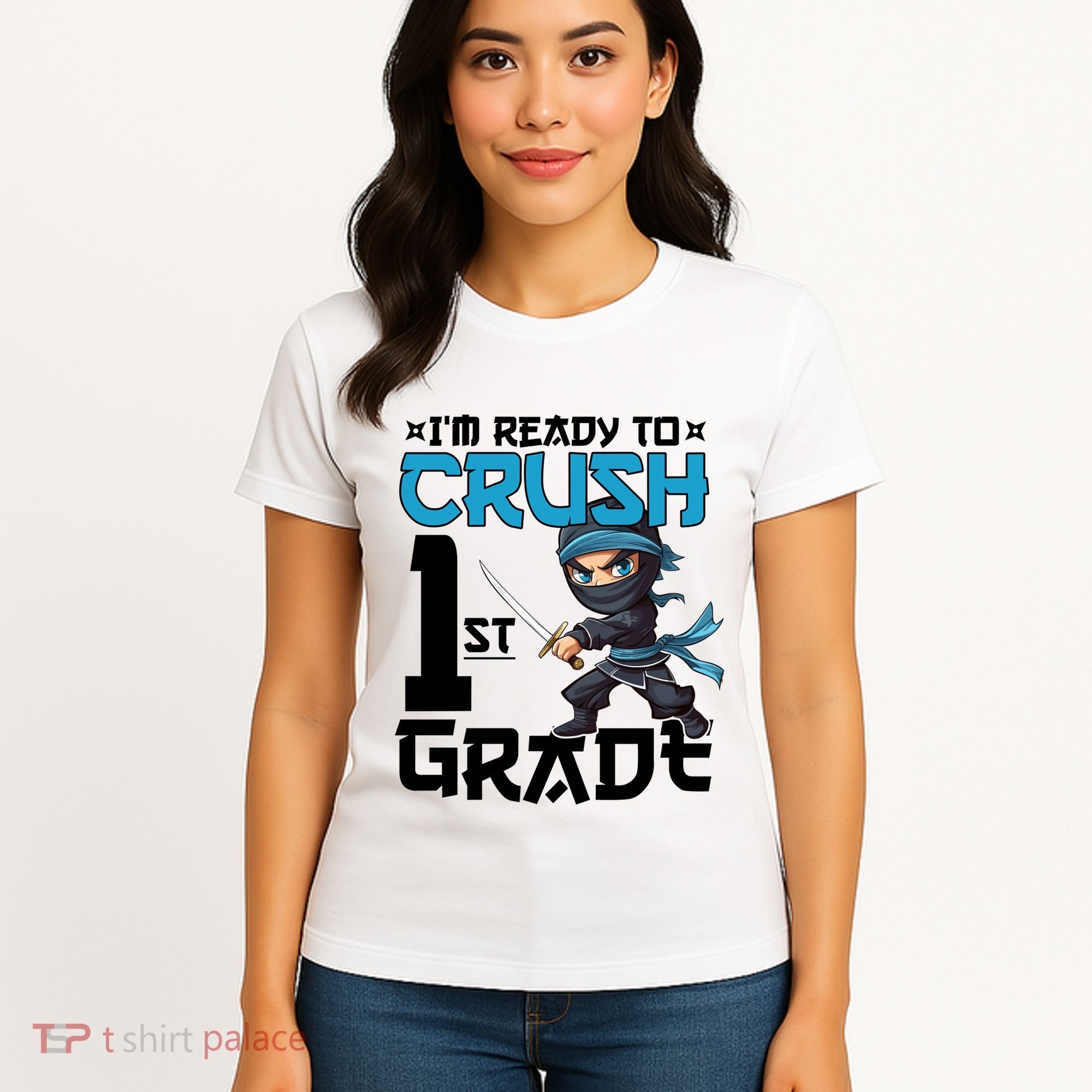 Back To School Im Ready To Crush 1St Grade Ninja First Day Gift Women's T-Shirt