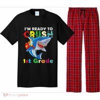 Back To School Im Ready To Crush 1st Grade Shark Pajama Set thumb 0