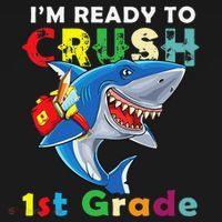Back To School Im Ready To Crush 1st Grade Shark Women's Hoodie thumb 2