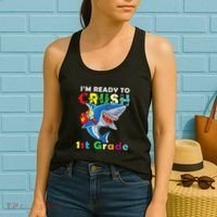 Back To School Im Ready To Crush 1st Grade Shark Women's Tank Top thumb 2