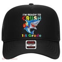 Back To School Im Ready To Crush 1st Grade Shark Hat thumb 0