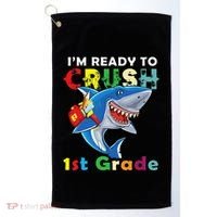 Back To School Im Ready To Crush 1st Grade Shark Golf Towel thumb 0