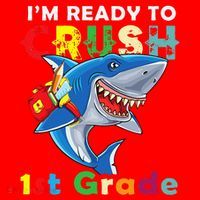 Back To School Im Ready To Crush 1st Grade Shark Santa Hat thumb 1