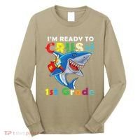 Back To School Im Ready To Crush 1st Grade Shark Long Sleeve Shirt thumb 0