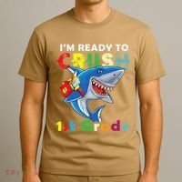 Back To School Im Ready To Crush 1st Grade Shark T-Shirt thumb 3