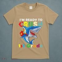 Back To School Im Ready To Crush 1st Grade Shark T-Shirt thumb 5