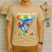 Back To School Im Ready To Crush 1st Grade Shark T-Shirt thumb 6