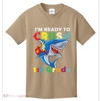 Back To School Im Ready To Crush 1st Grade Shark Kids T-Shirt thumb 0