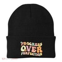 Back To School Progress Over Perfection Motivational Gifts Beanie thumb 0