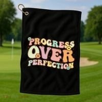 Back To School Progress Over Perfection Motivational Gifts Golf Towel thumb 1