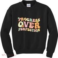 Back To School Progress Over Perfection Motivational Gifts Kids Sweatshirt thumb 0