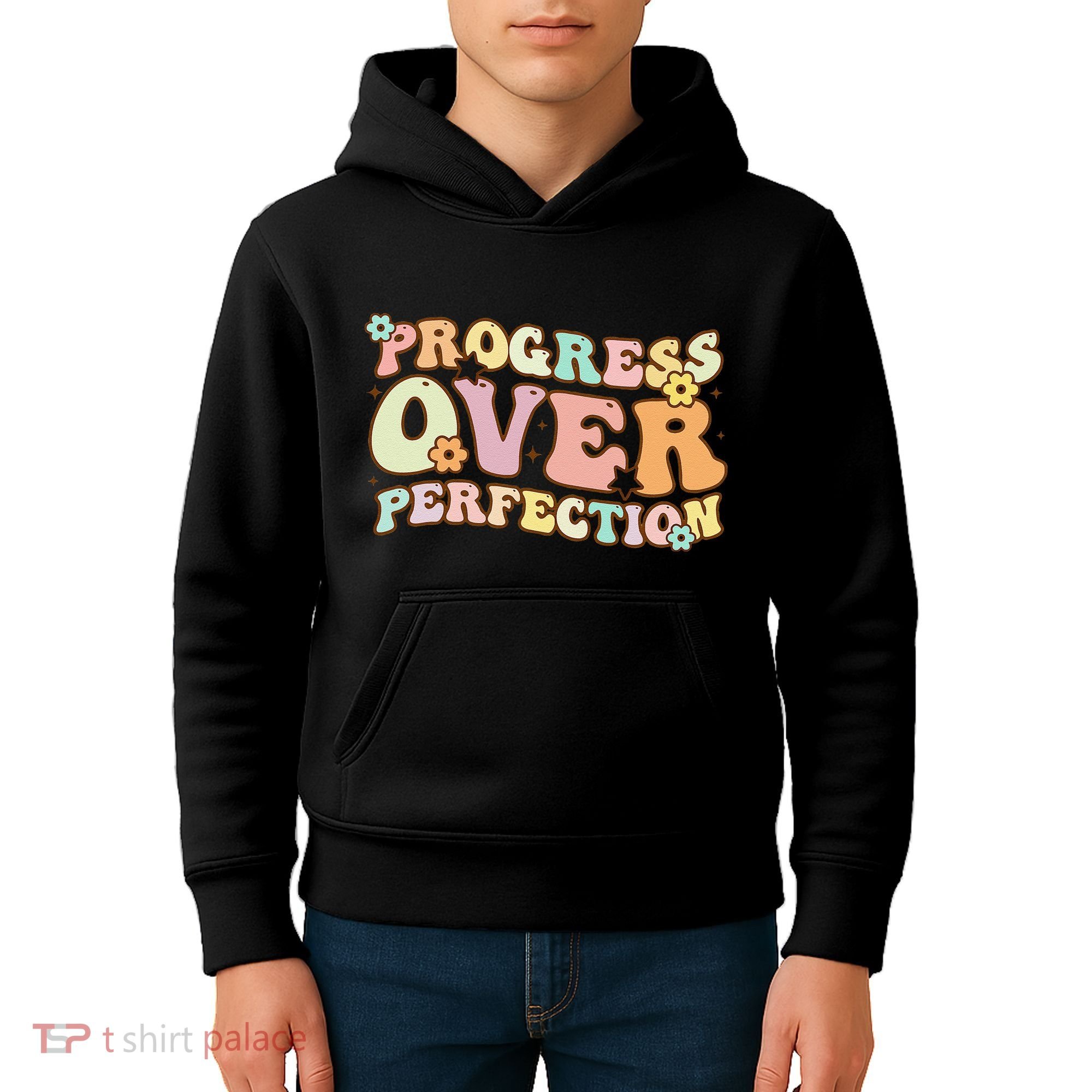 Back To School Progress Over Perfection Motivational Gifts Kids Hoodie
