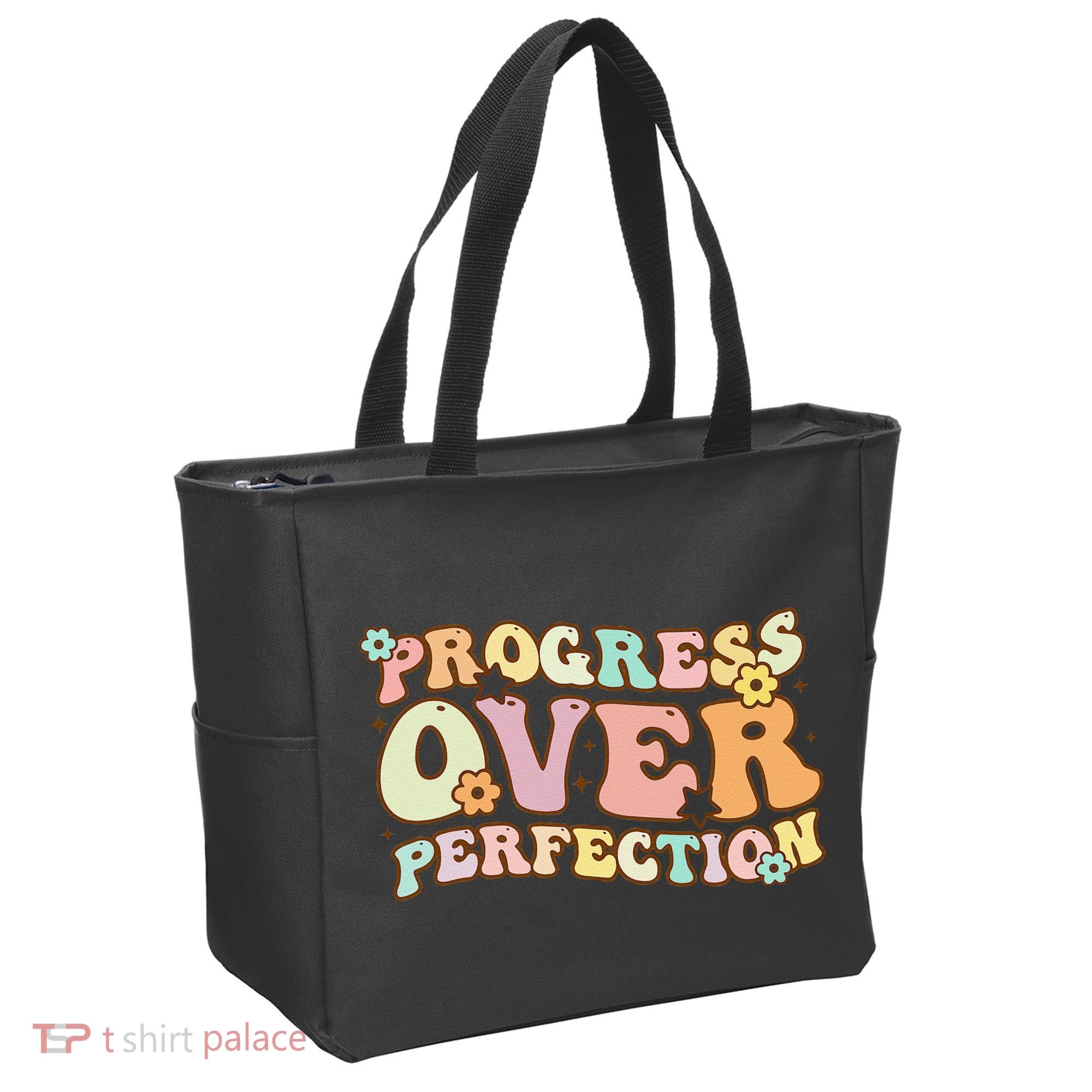 Back To School Progress Over Perfection Motivational Gifts Tote Bag