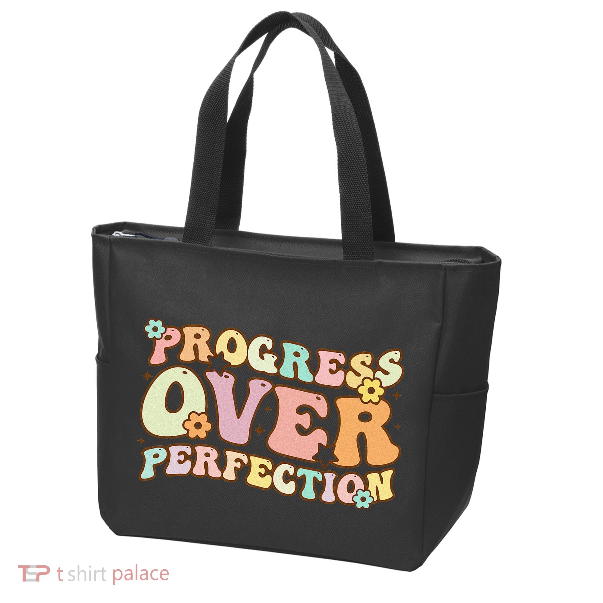 Back To School Progress Over Perfection Motivational Gifts Tote Bag