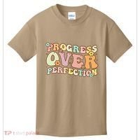 Back To School Progress Over Perfection Motivational Gifts Kids T-Shirt thumb 0