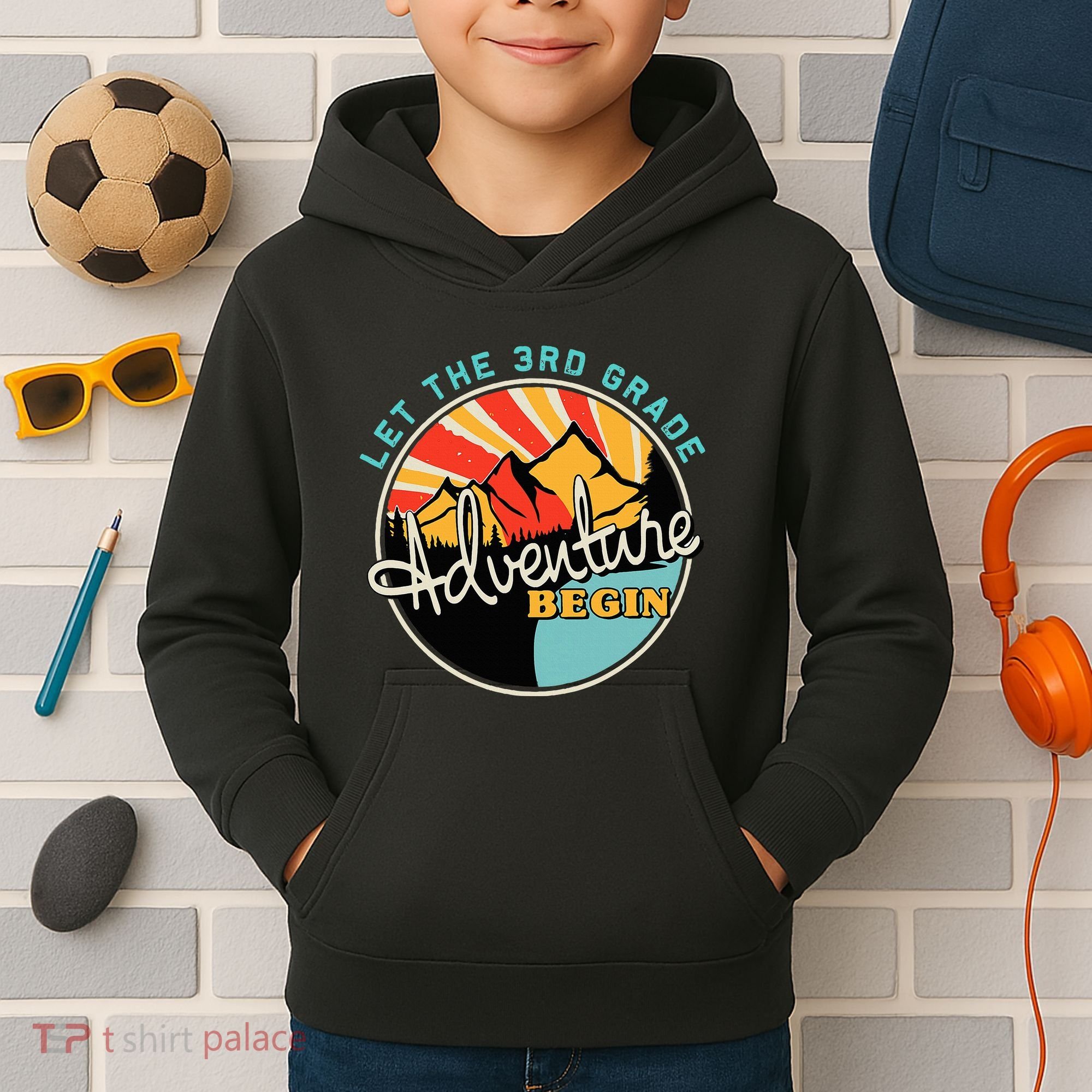 Back To School Let The 3rd Grade Adventure Begin Third Grade Kids Hoodie