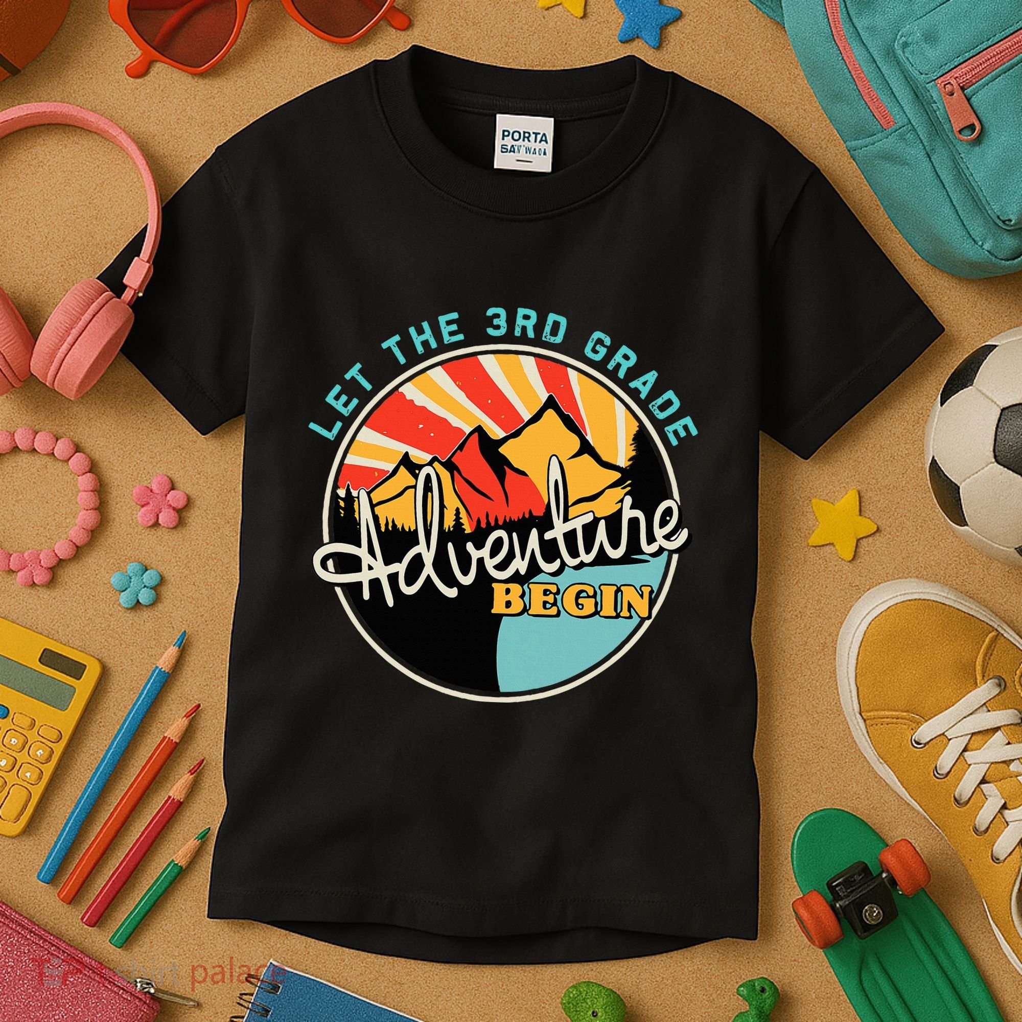 Back To School Let The 3rd Grade Adventure Begin Third Grade Kids T-Shirt
