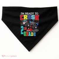 Back To School Monster Truck Ready To Crush 2nd Grade Autism USA-Made Doggie Bandana thumb 0