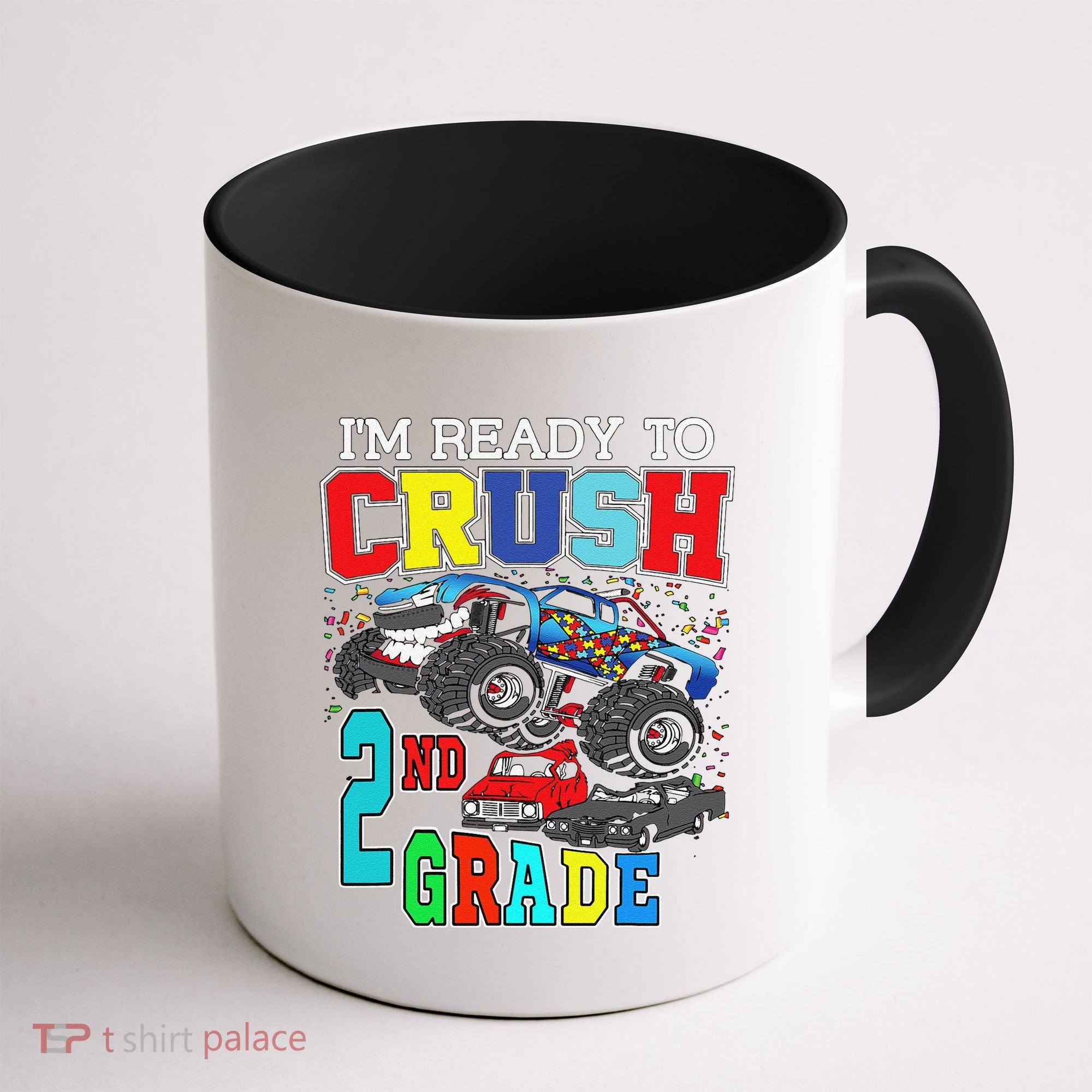 Back To School Monster Truck Ready To Crush 2nd Grade Autism Coffee Mug