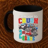 Back To School Monster Truck Ready To Crush 2nd Grade Autism Coffee Mug thumb 2