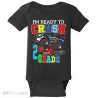 Back To School Monster Truck Ready To Crush 2nd Grade Autism Baby Bodysuit thumb 0