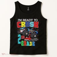 Back To School Monster Truck Ready To Crush 2nd Grade Autism Tank Top thumb 2