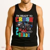 Back To School Monster Truck Ready To Crush 2nd Grade Autism Tank Top thumb 3