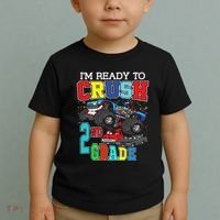 Back To School Monster Truck Ready To Crush 2nd Grade Autism Toddler T-Shirt thumb 2